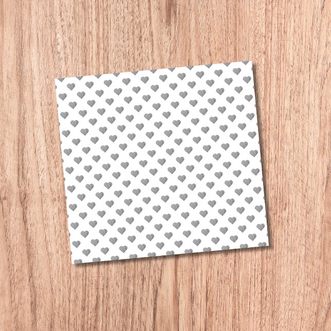 Post-it® Petits Coeurs Gris Béton Symétrique sur Blanc (Créateur téléchargé)
