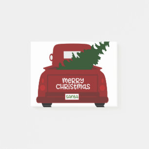 Post-it® Peu de camion rouge d'arbre de Noël de Père Noël