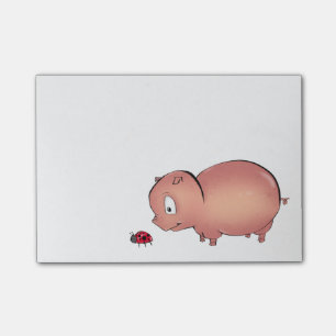 Post-it® Peu porcin suit la coccinelle