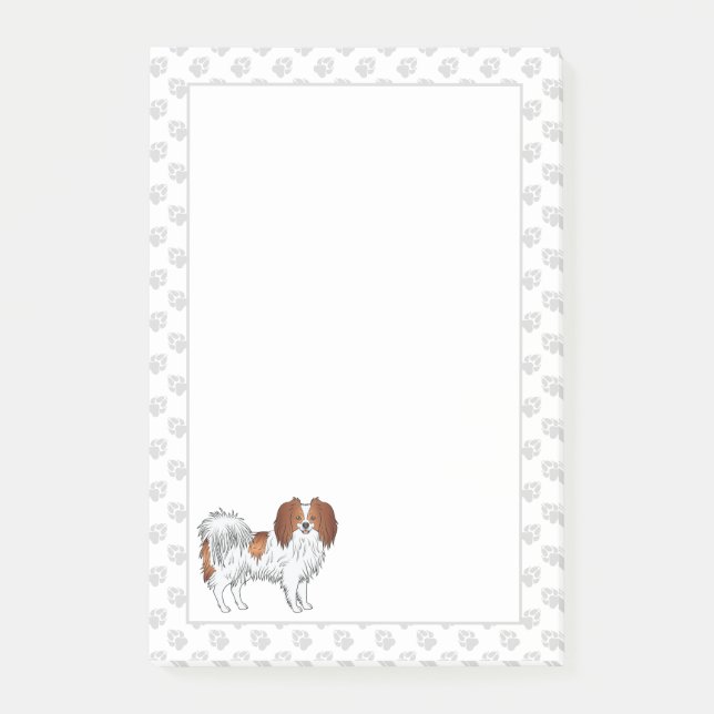 Post-it® Phalène de dessin animé rouge et blanc avec des pa (Devant)