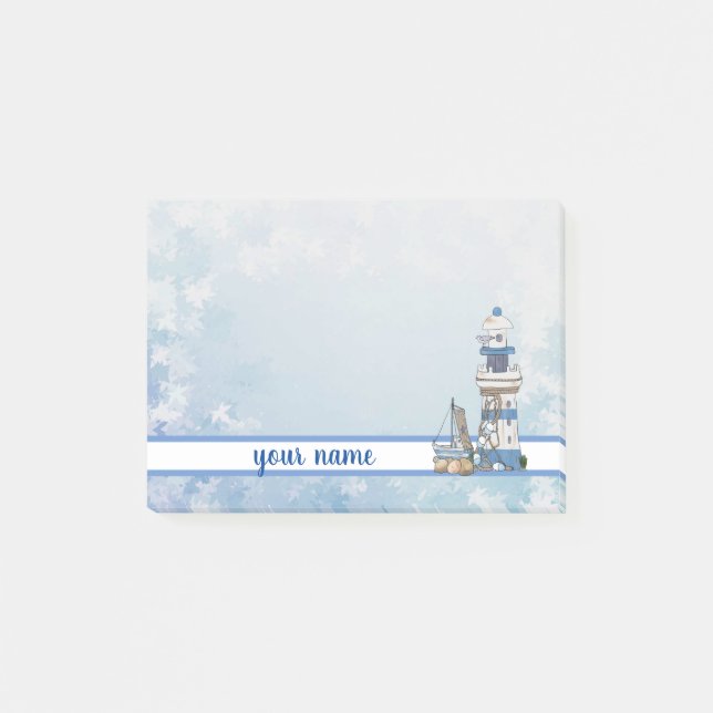 Post-it® Phare de Vintage avec navire (Devant)