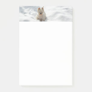 Post-it® Photo Chien blanc neigeux 4x6 Note Pad