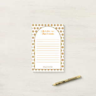 Post-it® Photo de mandala floral orange blush 3D moderne en