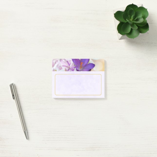 Post-it® Photo d'un joli Crocus de printemps violet (Bureau)