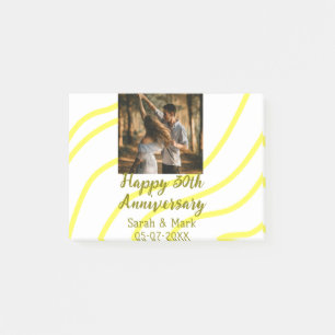 Post-it® Photo jaune doré 30e anniversaire de mariage nom