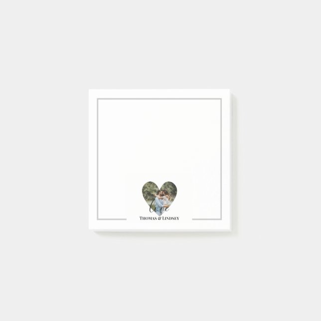 Post-it® Photo personnelle Heart Frame Modern Calligraphy (Devant)