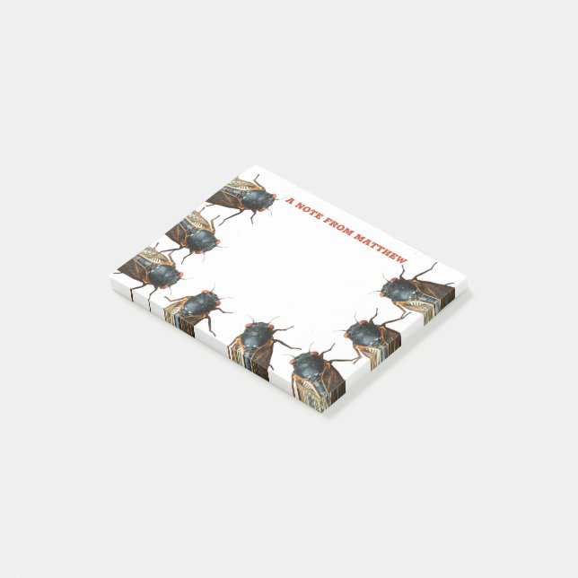 Post-it® Photos de Cicadas Bugs, Insectes Personnalisé (Incliné)