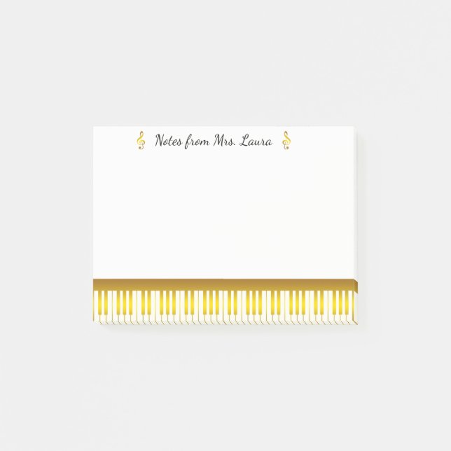 Post-it® Piano-clavier Gold Instrument de musique pour pian (Devant)