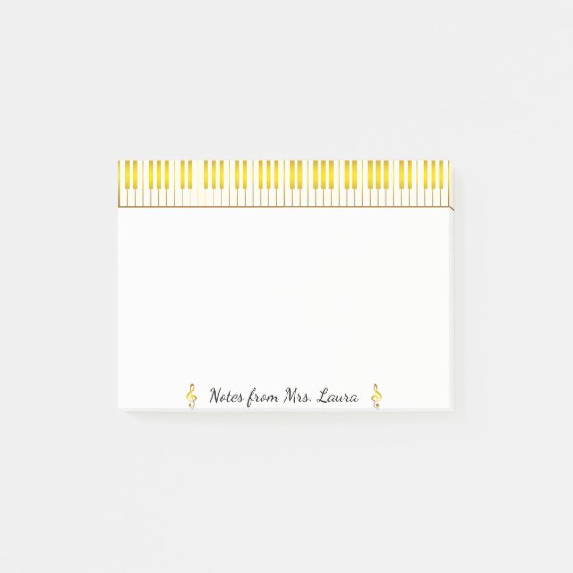 Post-it® Piano-clavier Gold Instrument de musique pour pian (Devant)