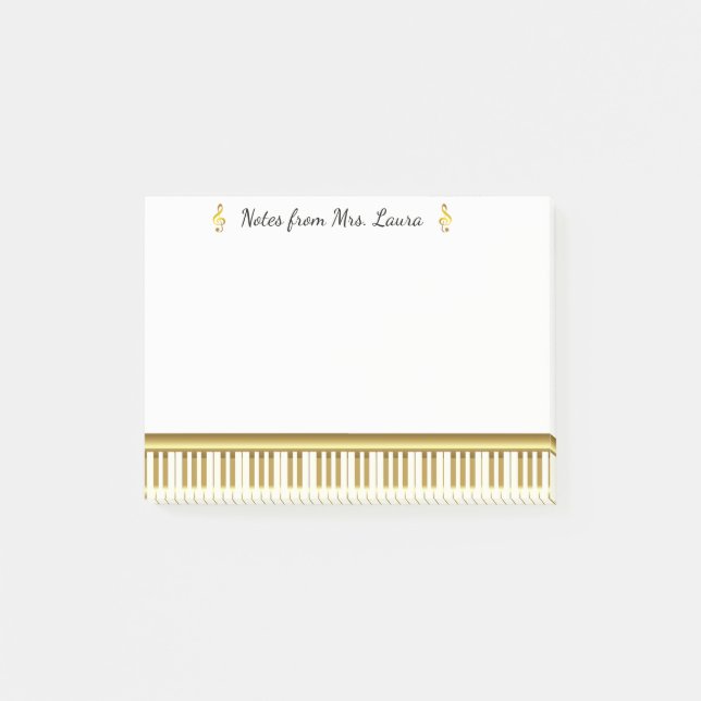 Post-it® Piano-clavier Gold Instrument de musique pour pian (Devant)
