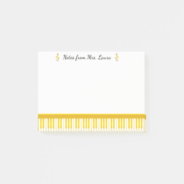 Post-it® Piano-clavier Gold Instrument de musique pour pian (Devant)