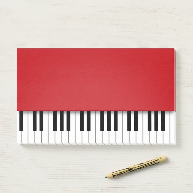 Post-it® Piano Keyboard Fun Red Music (Sur un bureau)