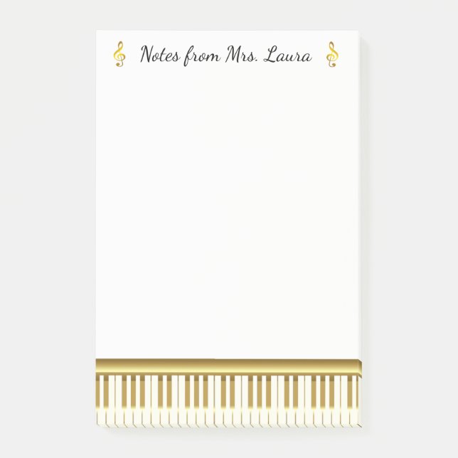 Post-it® Piano Keyboard instrument de musique Gold pour pia (Devant)
