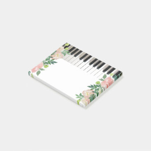 Post-it® piano musique florale design