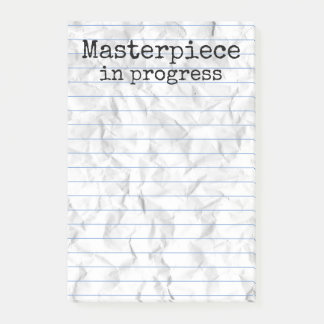 Post-it® Pièce maîtresse en cours sur Ruled Crumpled 4x6