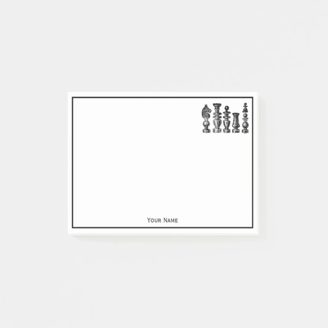 Post-it® Pièces d'échecs Art Vintage (Devant)