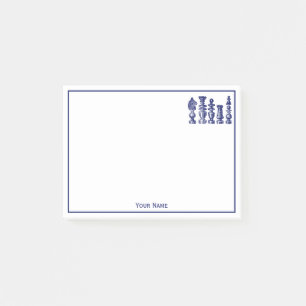 Post-it® Pièces d'échecs Art Vintage bleu