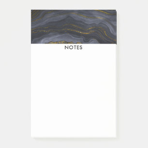Post-it® Pierre d'Agate Noir & Or moderne Abstrait