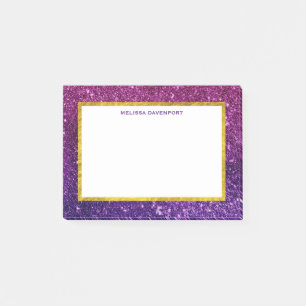 Post-it® Pierres à Parties scintillant rose et violet