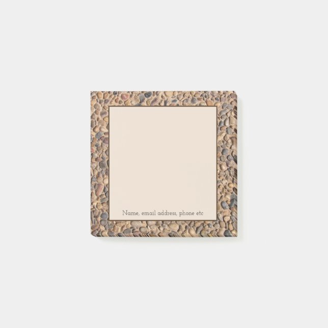 Post-it® Pierres de galets rustiques Photo avec texte perso (Devant)