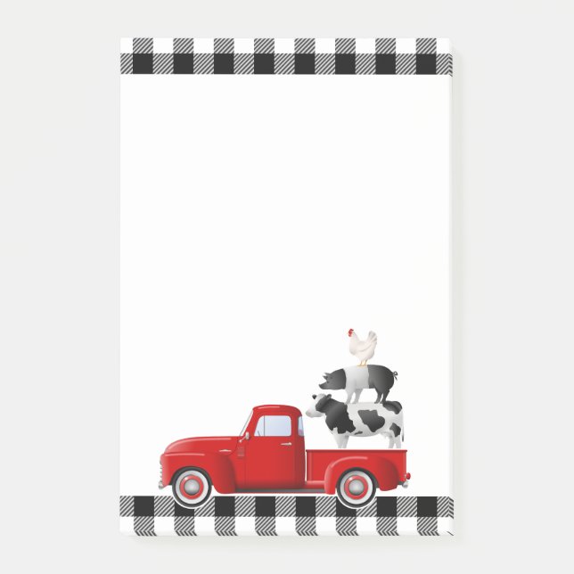 Post-it® Pile d'animaux de ferme Little Red Truck (Devant)