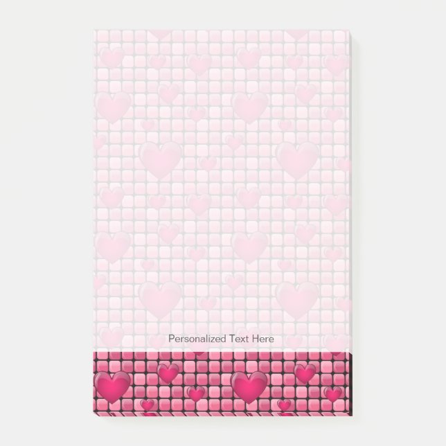Post-it® Pile Rose aux Coeurs (Devant)