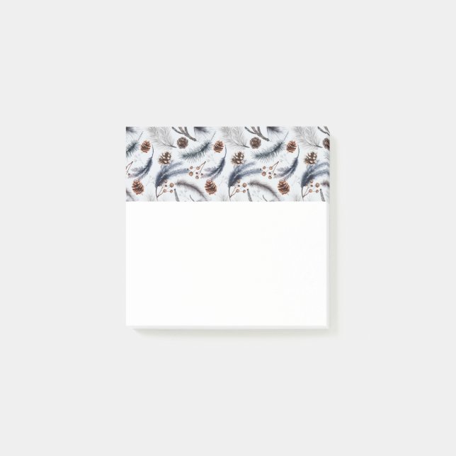 Post-it® Pine Cones et aiguilles de pin Motif d'hiver (Devant)