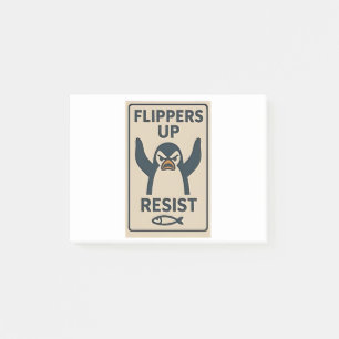 Post-it® Pingouins contre les tarifs douaniers anti Trump J