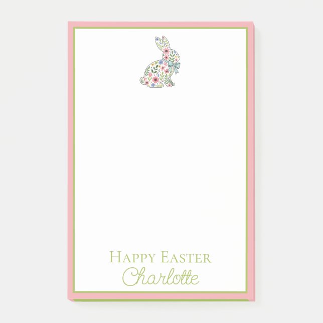 Post-it® Pink and Blue Wildflower Easter Rabbit (Devant)