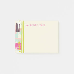 Post-it® Pink and Chartreuse Nom de l'art Abstrait