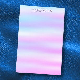 Post-it® Pink blue pastel gradient watercolor custom name