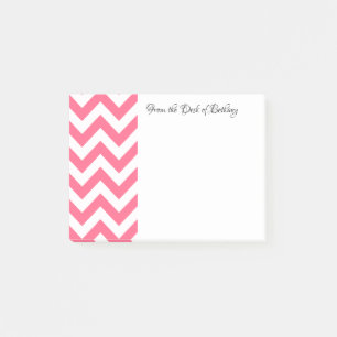 Post-it® Pink Chevron Personnalisé Post Notes