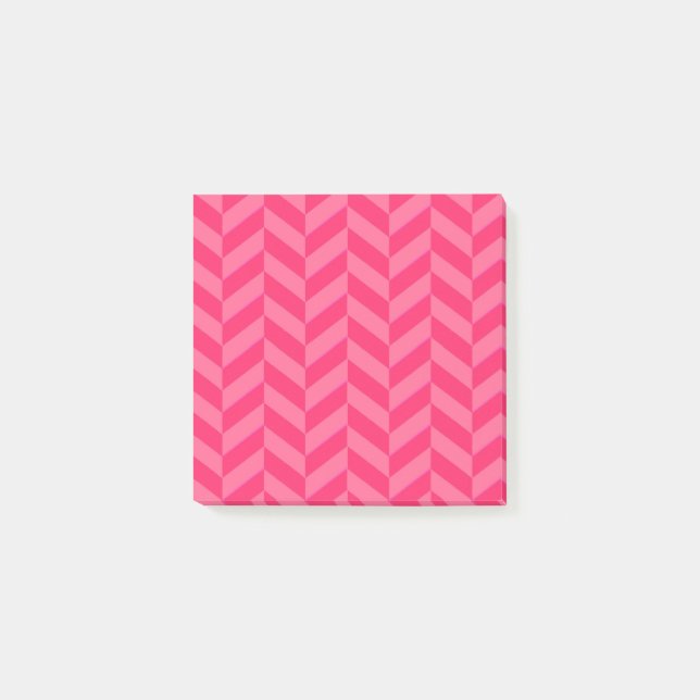 Post-it® Pink Chevron Stylish Sticky Notes pour l'organisat (Devant)