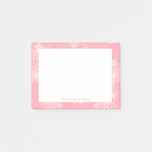 Post-it® Pink Christmas Snowflakes Notes personnalisées