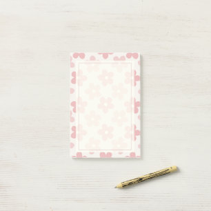 Post-it® Pink Cream Daisy Flowers Retro Pattern