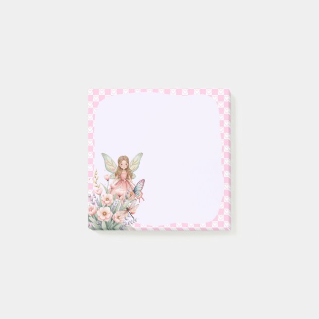 Post-it® Pink Fairy Memo Pad – Enchanting Note (Devant)