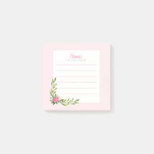Post-it® Pink Floral Mitzvah Note : 3x3 Post-it à l'aide d'
