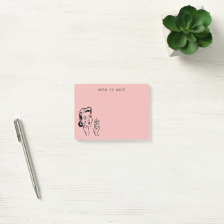 Post-it® Pink Funky Rétro Femme de ménage Note à soi