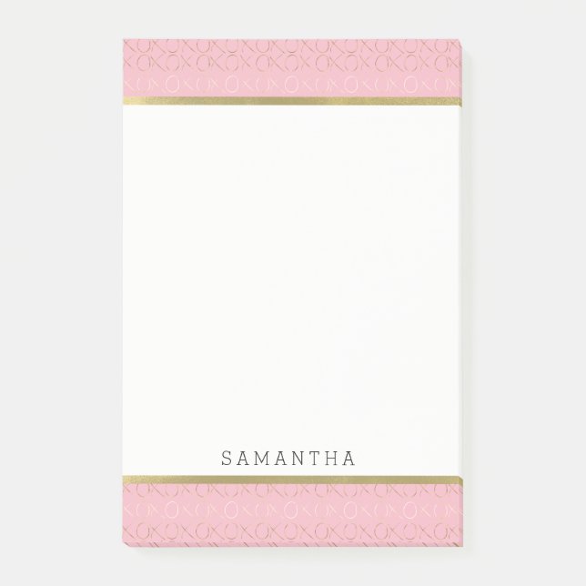 Post-it® Pink Gold XOXO Personnalisé (Devant)
