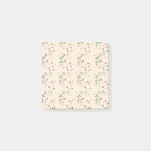 Post-it® Pink Green Retro Y2K les années 70 Fleur Motif (Devant)