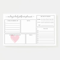 Pink Heart Daily Self Care Planner