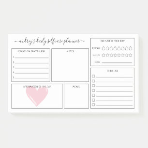 Post-it® Pink Heart Daily Self Care Planner