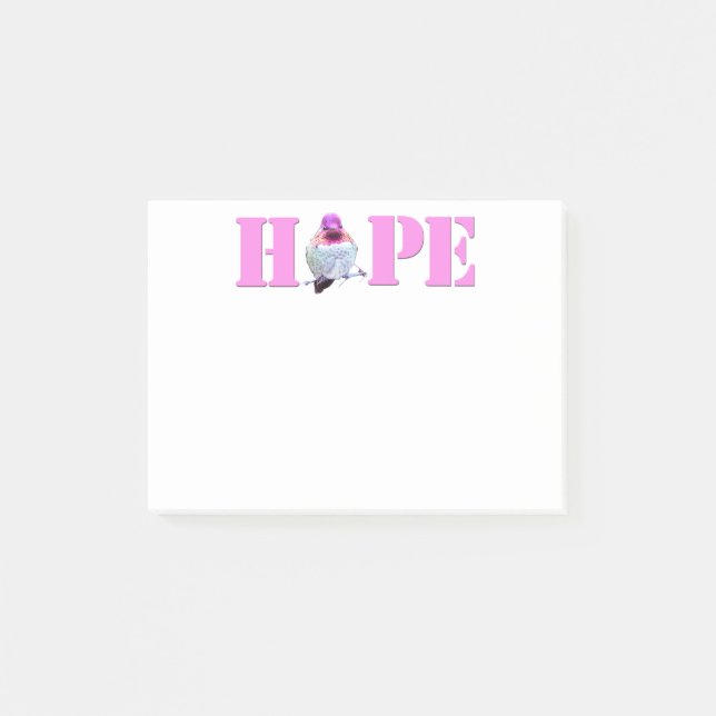 Post-it® Pink HOPE Hummingbird Photo 4x3 Notes (Devant)