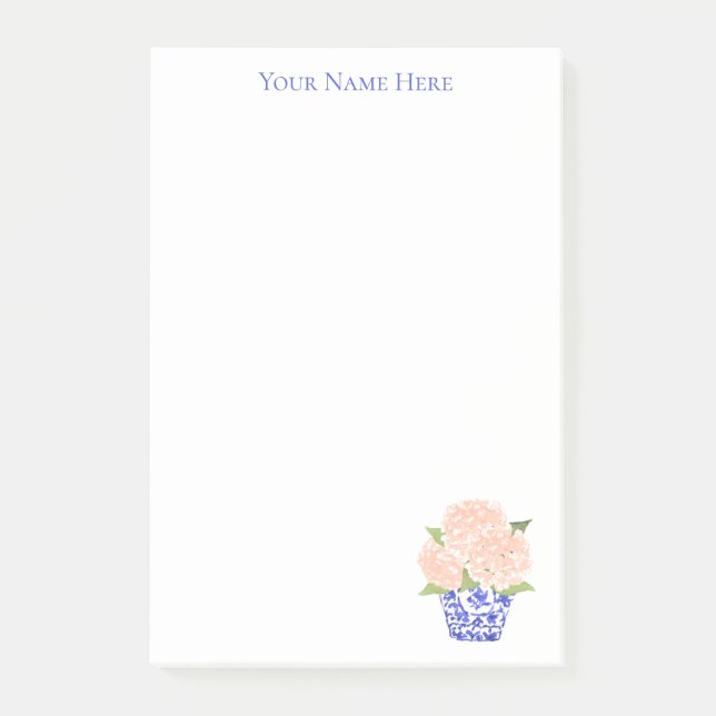 Post-it® Pink Hydrangea in Chinoiserie Planer Note  (Devant)