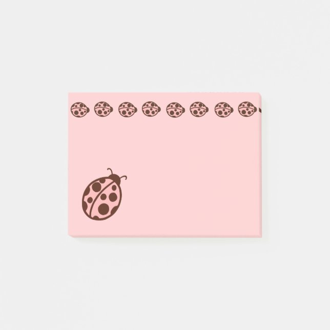Post-it® Pink Ladybug Post It Notes Cadeau (Devant)