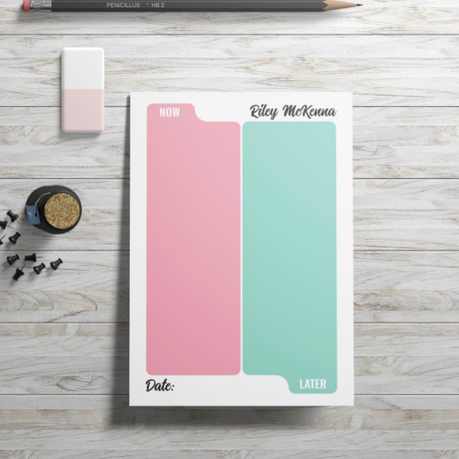 Post-it® Pink Mint Maintenant & Plus Tard Pour Effectuer La (Créateur téléchargé)