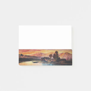POST-IT® PINK MOUNTAINS LAC ALPINE SUNSET PAYSAGE