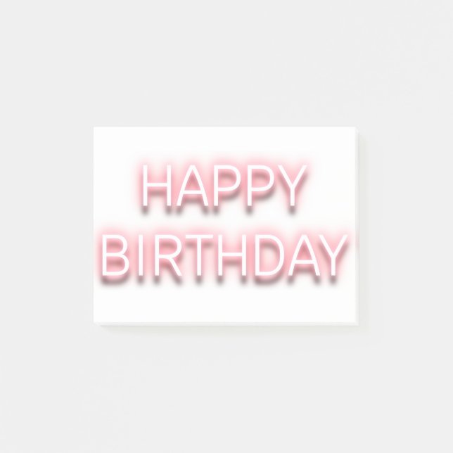Post-it® Pink néon heureux anniversaire typographie élément (Devant)