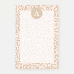 Post-it® Pink Office Leopard Monogram Post It Notes Cadeau