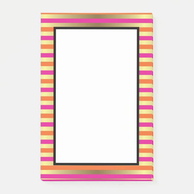 Post-it® Pink, Orange & Gold Faux Tirures métalliques (Devant)